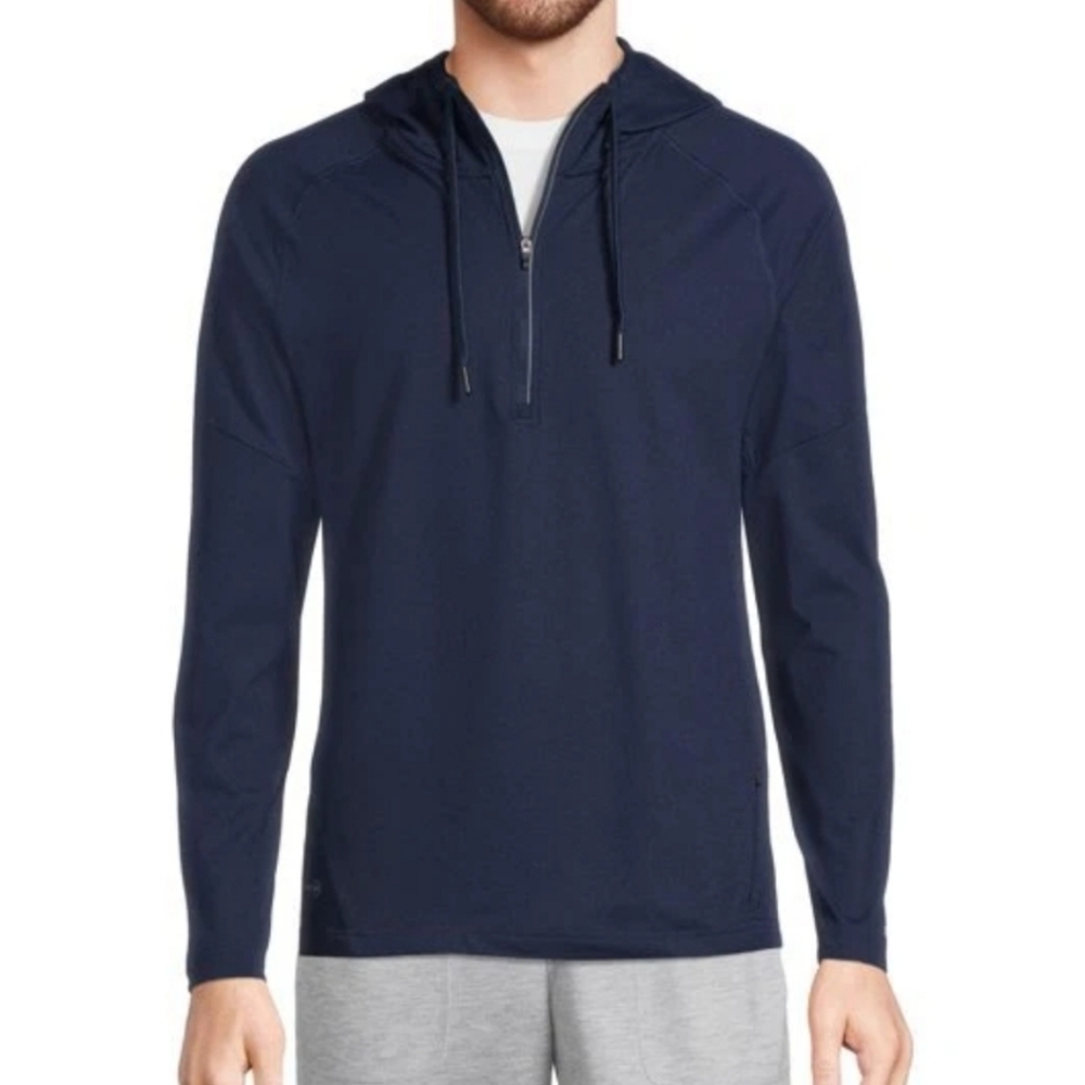 Russell Navy Blue Dri Power Training Fit 360 1/2 Zip Hoodie Men's S $16 NWT